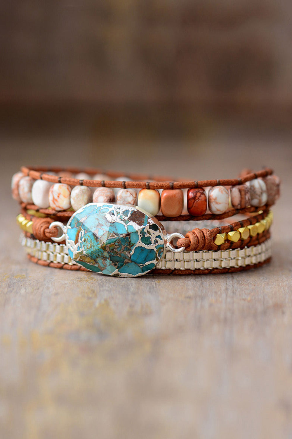 Handmade Natural Stone Copper Bracelet Trendsi