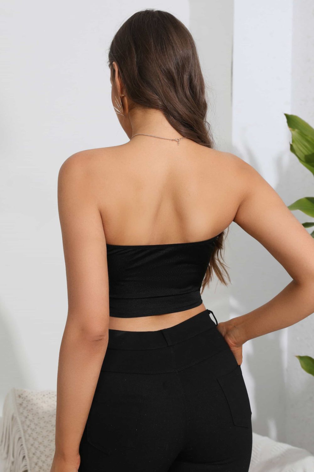 Heart Spider Web Graphic Tube Top Trendsi
