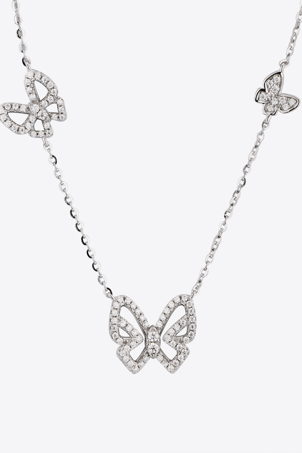 Moissanite Butterfly Shape Necklace Trendsi