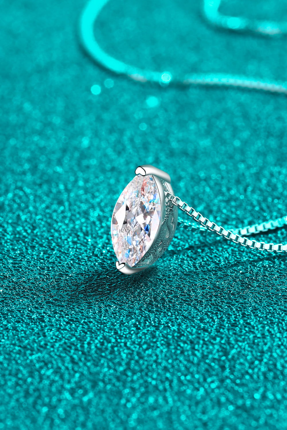 1 Carat Moissanite 925 Sterling Silver Necklace Trendsi