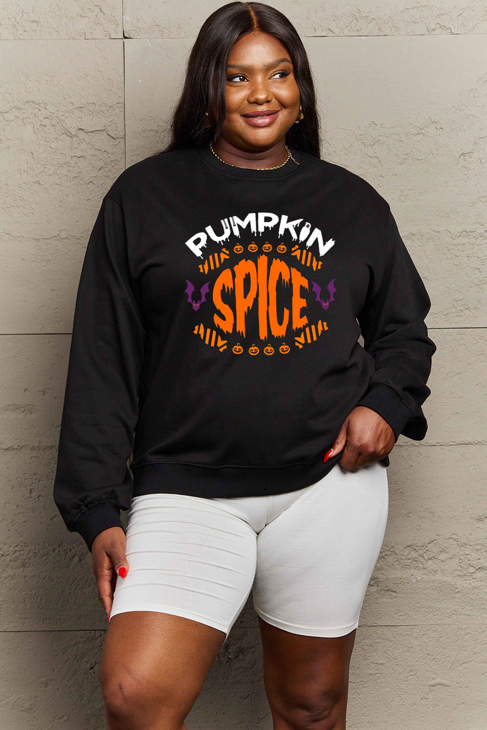 Simply Love Full Size PUMPKIN SPICE Graphic Sweatshirt Trendsi