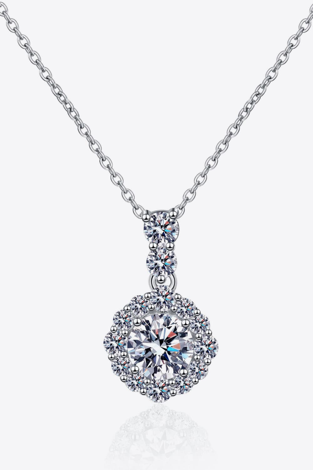 1 Carat Moissanite 925 Sterling Silver Necklace Trendsi