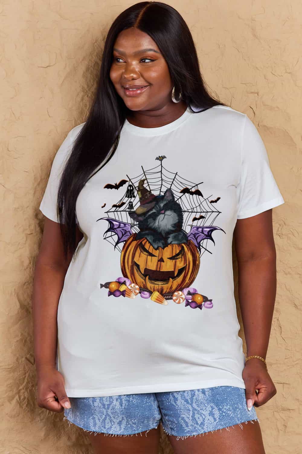 Simply Love Full Size Jack-O'-Lantern Graphic T-Shirt Trendsi