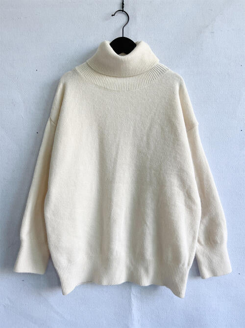 Turtleneck Long Sleeve Sweater Trendsi