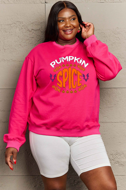 Simply Love Full Size PUMPKIN SPICE Graphic Sweatshirt Trendsi
