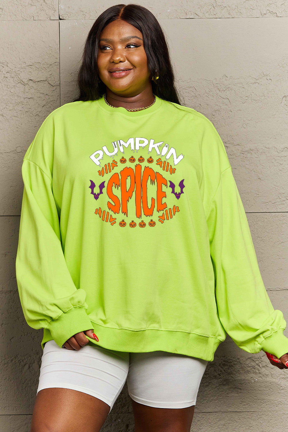 Simply Love Full Size PUMPKIN SPICE Graphic Sweatshirt Trendsi