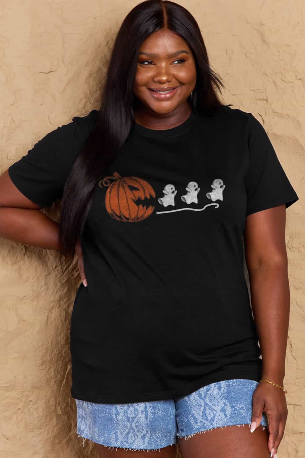 Simply Love Full Size Jack-O'-Lantern Graphic Cotton T-Shirt Trendsi