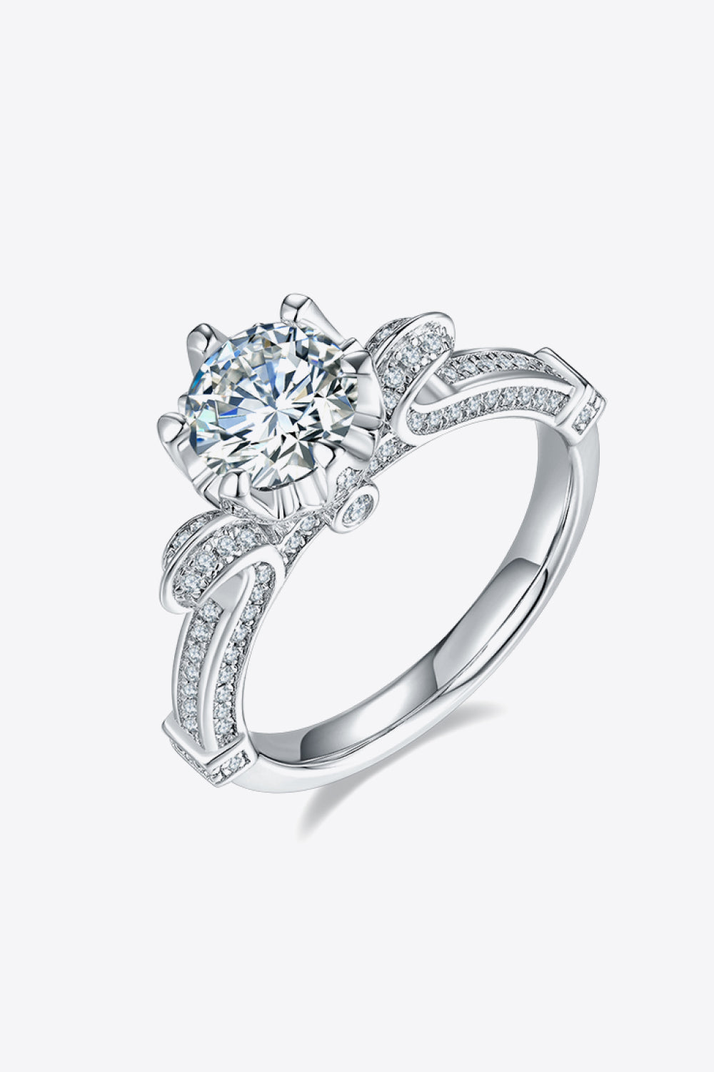 Adored 1 Carat Moissanite 925 Sterling Silver Ring Trendsi