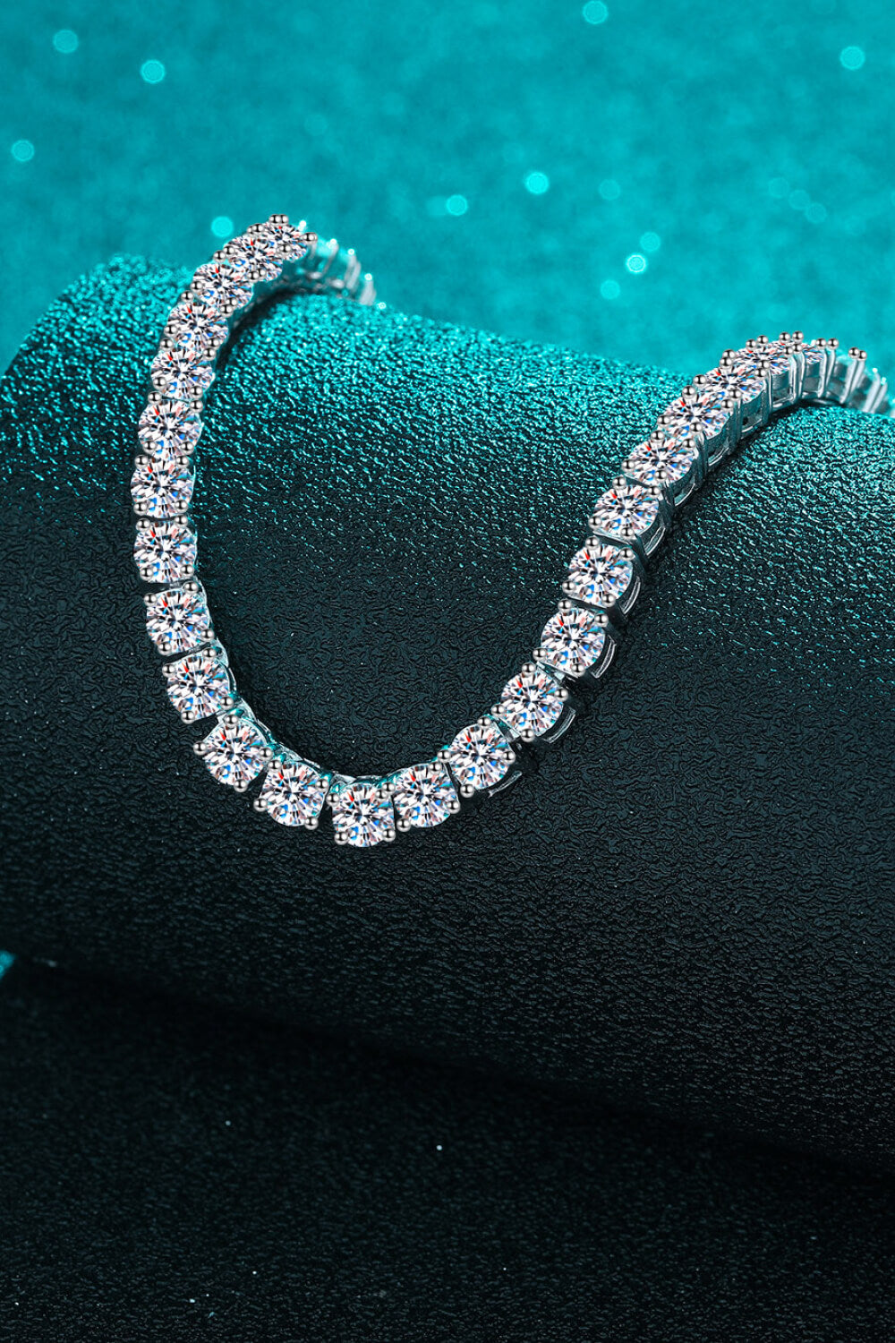 Moissanite Rhodium-Plated Necklace Trendsi