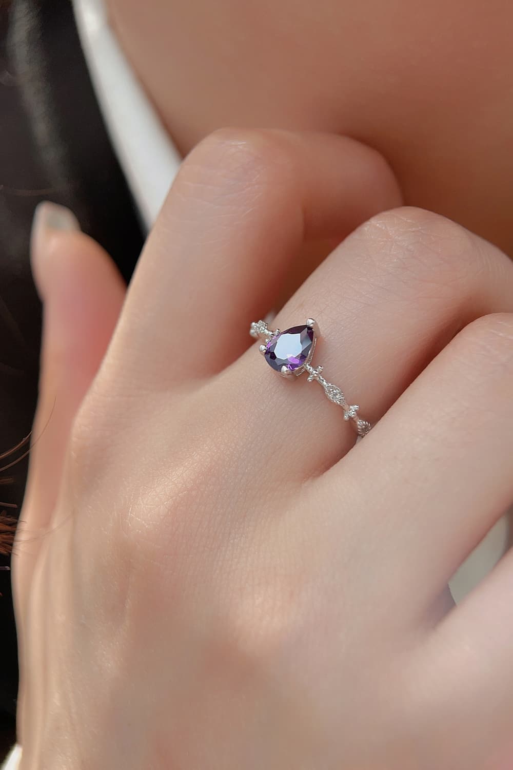 Amethyst 925 Sterling Silver Ring Trendsi