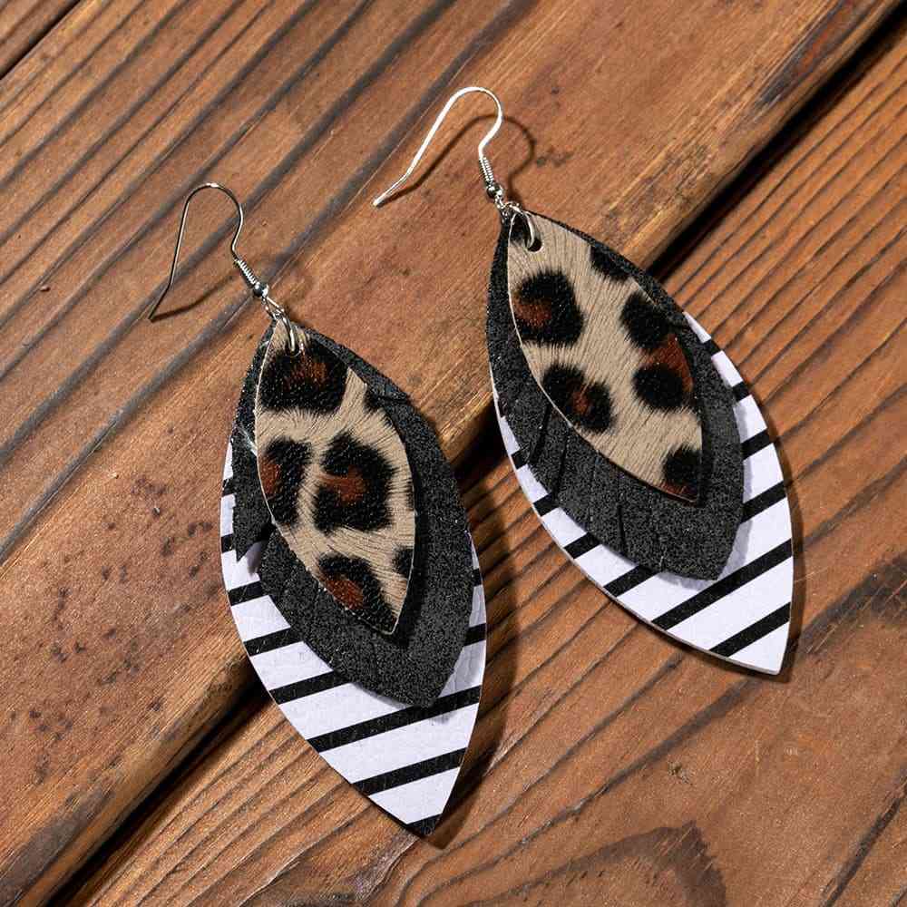 PU Leather Drop Earrings Trendsi
