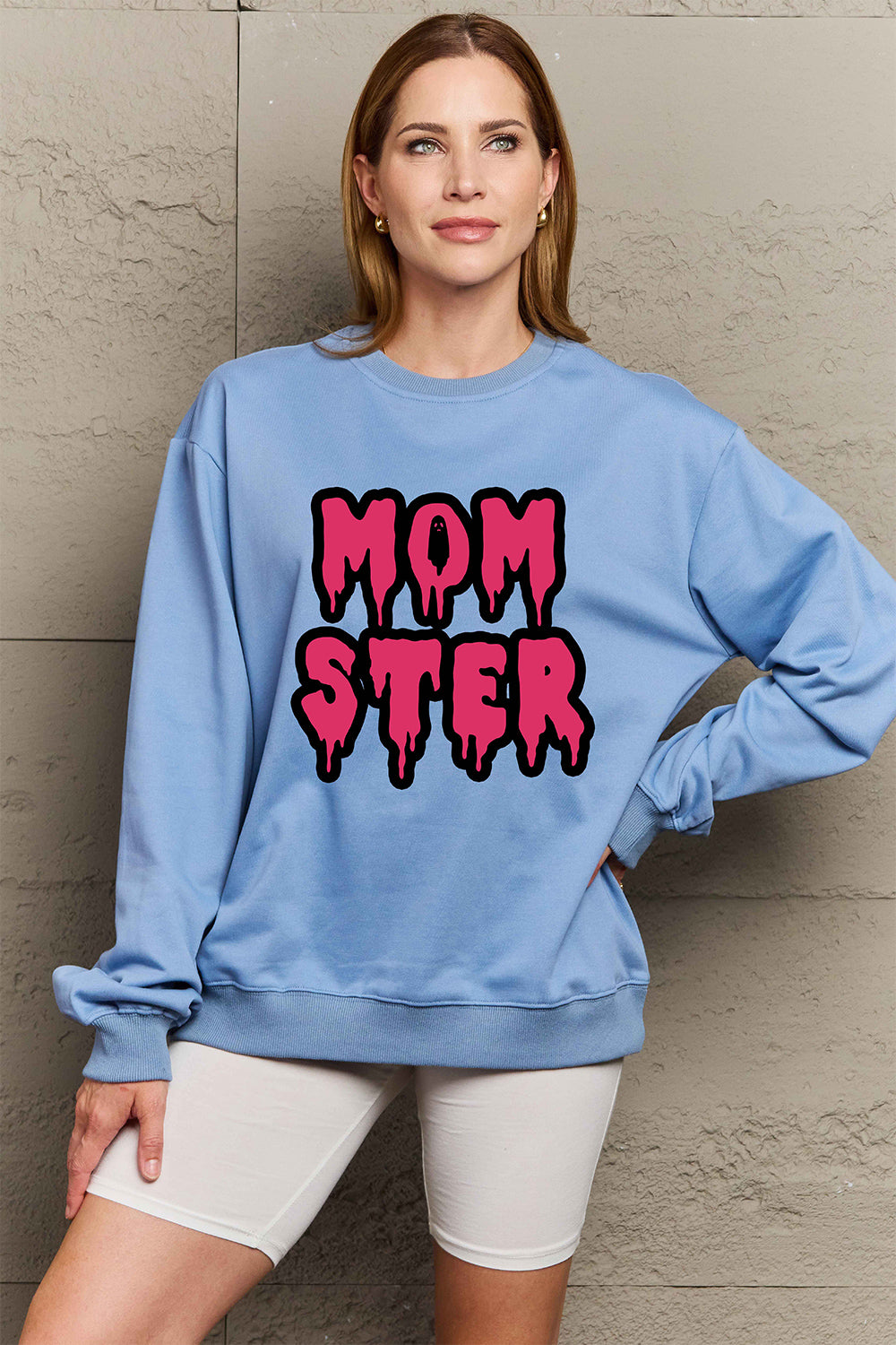 Simply Love Full Size MOM STER Graphic Sweatshirt Trendsi