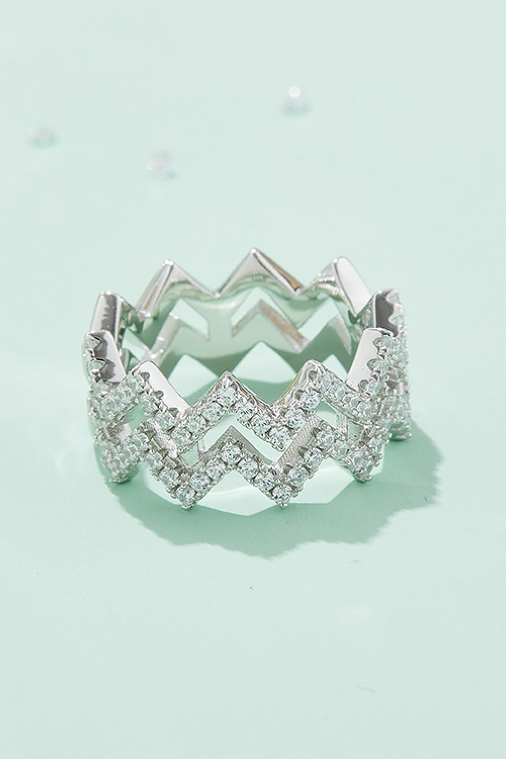 Moissanite Zigzag Stacking Rings Trendsi