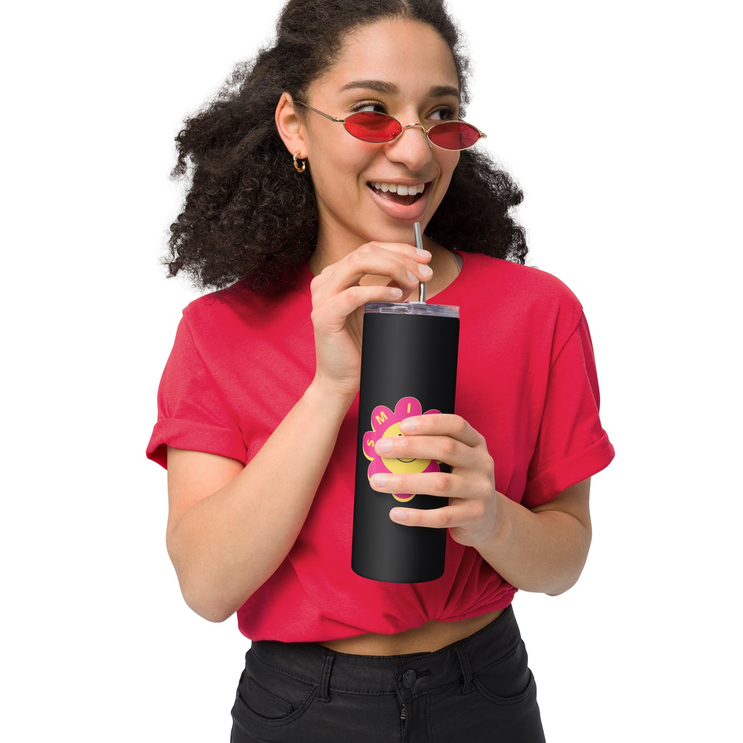 Stainless steel smile tumbler honeybeebowtique