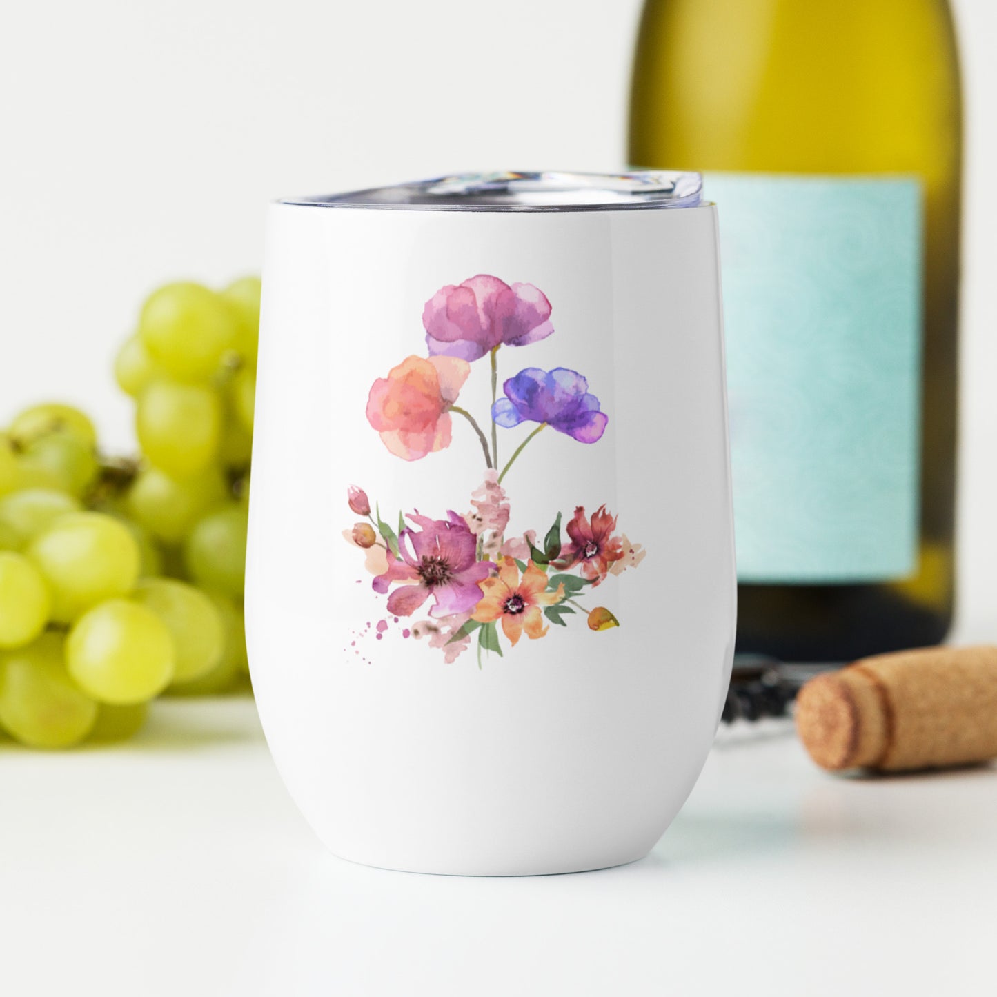 Water Color Wine Tumbler honeybeebowtique